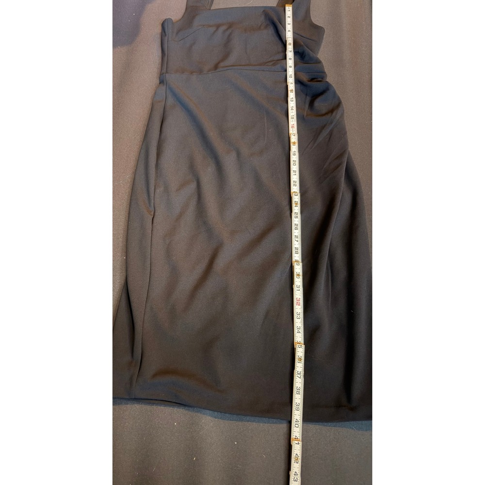 Express Black Ruched Sheath Dress Sz Lg NWT Minimalist Quiet Luxury Coaktail 90s - Picture 8 of 15
